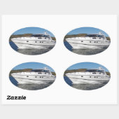 ラグジュアリーモーターボート 楕円形シール (シート)