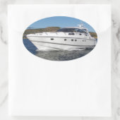 ラグジュアリーモーターボート 楕円形シール (バッグ)