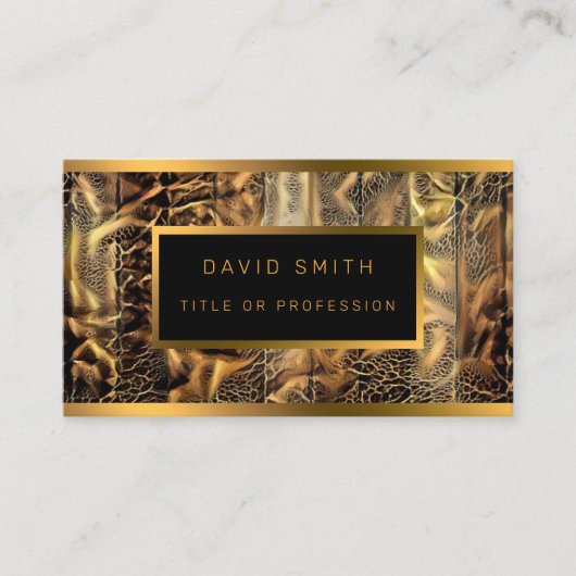 ラグジュアリーユニークウッド金ゴールド名刺 名刺 (正面)