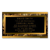 ラグジュアリーユニークウッド金ゴールド マグネット名刺 (正面)