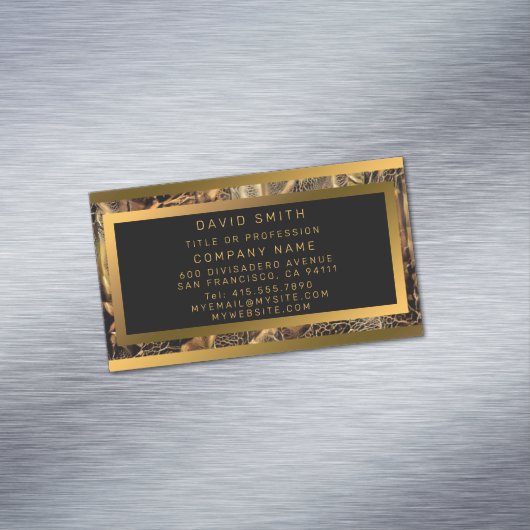 ラグジュアリーユニークウッド金ゴールド マグネット名刺 (インサイチュ)