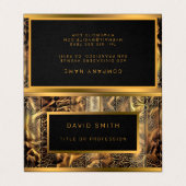 ラグジュアリーユニークウッド金ゴールド 名刺 (外部フラット)