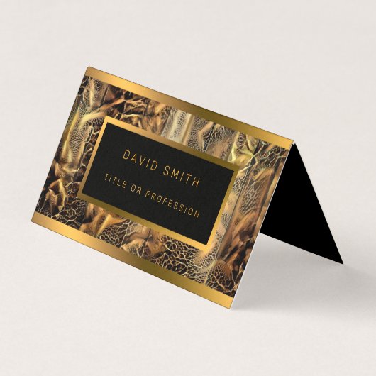 ラグジュアリーユニークウッド金ゴールド 名刺 (正面)