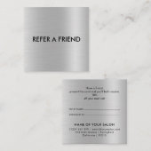 ラグジュアリーユニークシルバーグリッターサロン 紹介カード (正面/裏面)