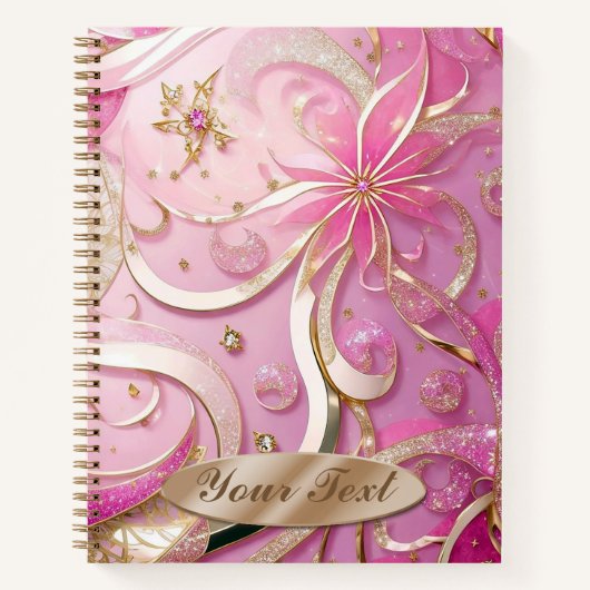 ラグジュアリーユニークバラ金ゴールドプロフェッショナルスタイリストシック ノートブック (正面)