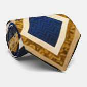 ラグジュアリーユニーク金ゴールドブループリントネックタイ ネクタイ (ロール)