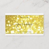 ラグジュアリーライトゴールデングリッタースターズイニシャルホワイト 名刺 (正面)