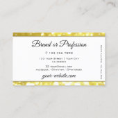 ラグジュアリーライトゴールデングリッタースターズエレガントホワイト 名刺 (裏面)