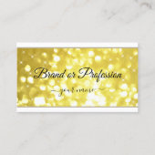 ラグジュアリーライトゴールデングリッタースターズエレガントホワイト 名刺 (正面)