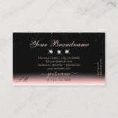 ラグジュアリーライトピンクブラックスパークルダイヤモンドイニシャル 名刺 (裏面)