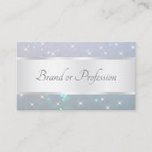 ラグジュアリーライトブルーパールグリッターとスパークルスターズ 名刺 (正面)