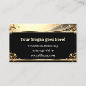 ラグジュアリーライト金ゴールドブラックシック王室のグラムオーナメント 名刺 (裏面)