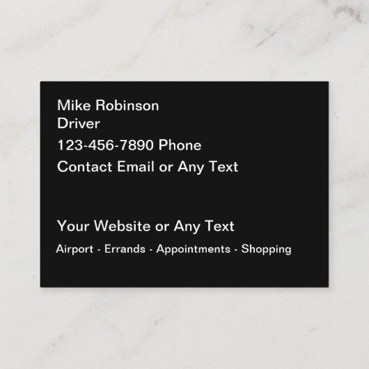 ラグジュアリーライドヘアリングタクシーカーサービス 名刺 (裏面)