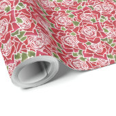 ラグジュアリーラッピング紙：バレンタインのための赤いバラ ラッピングペーパー (ロールコーナー)