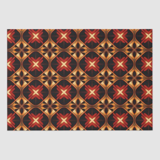 ラグジュアリーラティスブラック金ゴールドジオメトリックシームレス 薄葉紙 (正面)