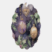 ラグジュアリーラディアンスパープルと金ゴールドクリスマスプレンダー オーナメントカード (右)