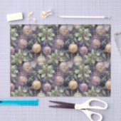 ラグジュアリーラディアンスパープルと金ゴールドクリスマスプレンダー 薄葉紙 (クラフト)