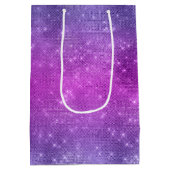 ラグジュアリーランジェリーブティックロゴパープルグリッターメディウ ミディアムペーパーバッグ (裏面)