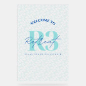 ラグジュアリーリトリート企業のイベントフロステッドウェルカム アクリルサイン (正面)