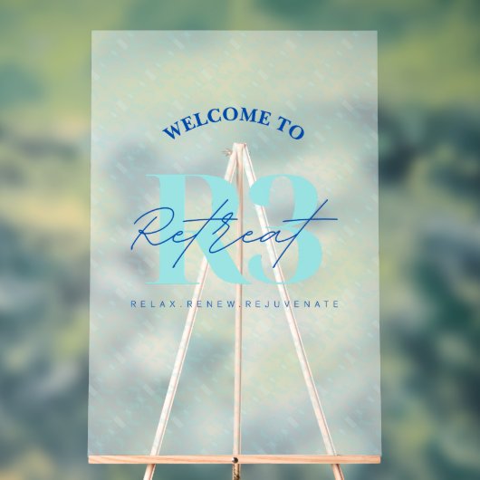 ラグジュアリーリトリート企業のイベントフロステッドウェルカム アクリルサイン (ニュートラル)