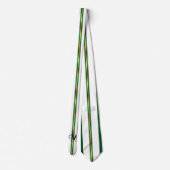 ラグジュアリーリネントレンディーグリーン金ゴールドテクスチャ ネクタイ (裏面)