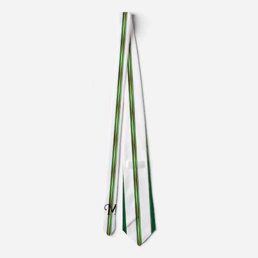 ラグジュアリーリネントレンディーグリーン金ゴールドテクスチャ ネクタイ (裏面)