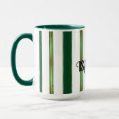 ラグジュアリーリネントレンディーグリーン金ゴールドテクスチャ マグカップ (左)