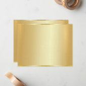 ラグジュアリーリネンフェイク金ゴールド空白のテンプレートエレガント ノートカード (正面/裏面インサイチュ)