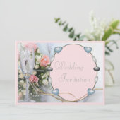 ラグジュアリーリネンブライド&グローム，ドーブ&グラスフローラ 招待状 (スタンド正面)