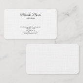 ラグジュアリーリネンブラック&ホワイトプレーンクラシカル 名刺 (正面/裏面)