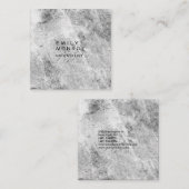 ラグジュアリーリネンプレイングレーウォールミニマモダンリスト スクエア名刺 (正面/裏面)