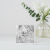 ラグジュアリーリネンプレイングレーウォールミニマモダンリスト スクエア名刺 (スタンド正面)