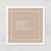 ラグジュアリーリネンプレインミニマモダンリスト スクエア名刺 (裏面)