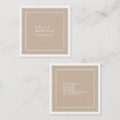 ラグジュアリーリネンプレインミニマモダンリスト スクエア名刺 (正面/裏面)