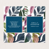 ラグジュアリーリネンプレーンモダンミニマリストフローラ 名刺 (外部フラット)