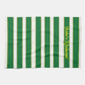 ラグジュアリーリネンモダングリーン金ゴールドテクスチャコレクション キッチンタオル (横)