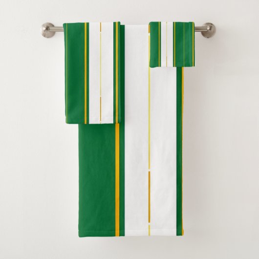 ラグジュアリーリネンモダングリーン金ゴールドテクスチャコレクション バスタオルセット (インサイチュ)