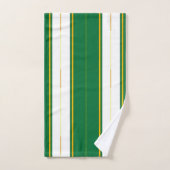 ラグジュアリーリネンモダングリーン金ゴールドテクスチャコレクション バスタオルセット (ハンドタオル)