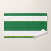 ラグジュアリーリネンモダングリーン金ゴールドテクスチャコレクション バスタオルセット (ハンドタオル)