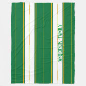 ラグジュアリーリネンモダングリーン金ゴールドテクスチャコレクション フリースブランケット (正面)