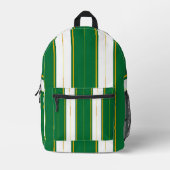 ラグジュアリーリネンモダングリーン金ゴールドテクスチャコレクション プリントバックパック (正面)