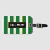 ラグジュアリーリネンモダングリーン金ゴールドテクスチャコレクション ラゲッジタグ (正面横)