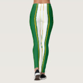 ラグジュアリーリネンモダングリーン金ゴールドテクスチャコレクション レギンス (裏面)