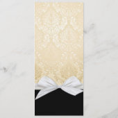 ラグジュアリーリボンブラック金ゴールドダマスク結婚式メニュー メニュー (裏面)