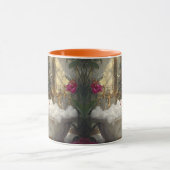 ラグジュアリーリラックスな大理石の風呂に入ったかわいいタビー猫 マグカップ (中央)