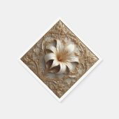 ラグジュアリーリリーデザイン黄金の装飾品 スタンダードカクテルナプキン (角)