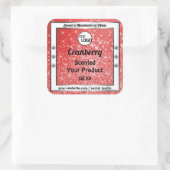 ラグジュアリールビーレッドスパークルグリッター製品ラベルロゴ スクエアシール (バッグ)