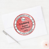 ラグジュアリールビーレッドスパークルグリッター製品ラベルロゴ ラウンドシール (封筒)