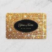 ラグジュアリールミナスゴールデングリッターグラムスターズエレガント 名刺 (正面)