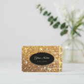 ラグジュアリールミナスゴールデングリッターグラムスターズエレガント 名刺 (スタンド正面)